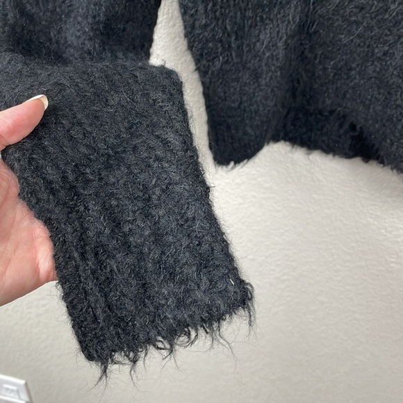 New Rag & Bone Dillion Boucle Knit Turtleneck Sweater Black Alpaca Blend Sz S - Picture 6 of 15